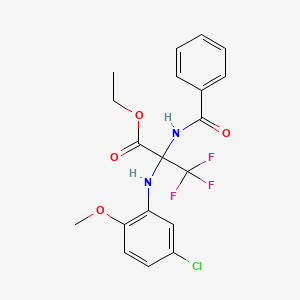 Ethyl 2-[(5-chloro-2-methoxyphenyl)amino]-3,3,3-trifluoro-2-(phenylformamido)propanoate