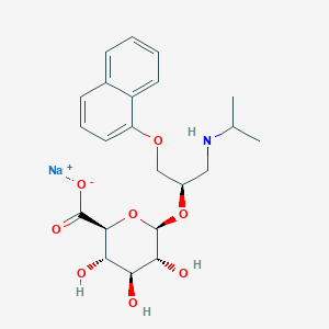 molecular formula C₂₂H₂₈NNaO₈ B1146974 (R)-普萘洛尔 β-D-葡萄糖醛酸钠盐 CAS No. 87102-70-3