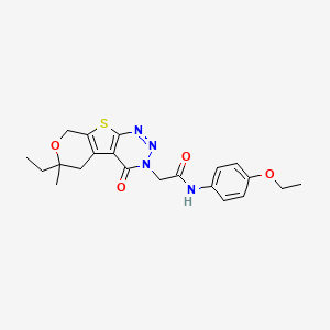 N-(4-ethoxyphenyl)-2-(12-ethyl-12-methyl-3-oxo-11-oxa-8-thia-4,5,6-triazatricyclo[7.4.0.02,7]trideca-1(9),2(7),5-trien-4-yl)acetamide