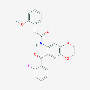 N-{7-[(2-iodophenyl)carbonyl]-2,3-dihydro-1,4-benzodioxin-6-yl}-2-(2-methoxyphenyl)acetamide