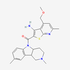 [3-amino-4-(methoxymethyl)-6-methylthieno[2,3-b]pyridin-2-yl](2,8-dimethyl-1,2,3,4,4a,9b-hexahydro-5H-pyrido[4,3-b]indol-5-yl)methanone