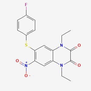 1,4-Diethyl-6-[(4-fluorophenyl)sulfanyl]-7-nitro-1,4-dihydroquinoxaline-2,3-dione