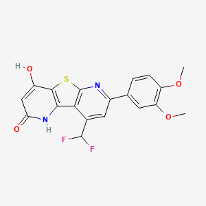 13-(difluoromethyl)-11-(3,4-dimethoxyphenyl)-6-hydroxy-8-thia-3,10-diazatricyclo[7.4.0.02,7]trideca-1(9),2(7),5,10,12-pentaen-4-one