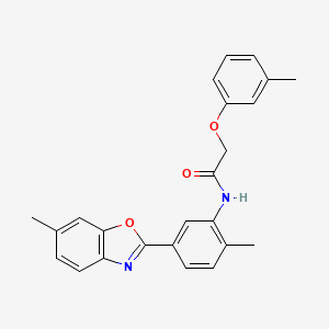 molecular formula C24H22N2O3 B11469845 N-[2-methyl-5-(6-methyl-1,3-benzoxazol-2-yl)phenyl]-2-(3-methylphenoxy)acetamide 