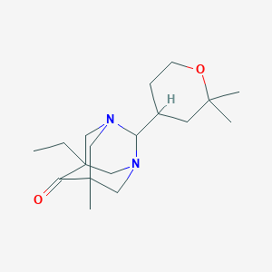 2-(2,2-dimethyltetrahydro-2H-pyran-4-yl)-5-ethyl-7-methyl-1,3-diazatricyclo[3.3.1.1~3,7~]decan-6-one