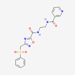 N-{2-[({3-[(phenylsulfonyl)methyl]-1,2,4-oxadiazol-5-yl}carbonyl)amino]ethyl}pyridine-3-carboxamide