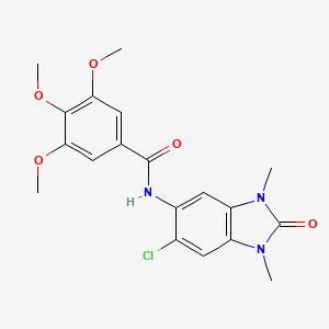 N-(6-chloro-1,3-dimethyl-2-oxo-2,3-dihydro-1H-benzimidazol-5-yl)-3,4,5-trimethoxybenzamide