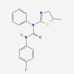 molecular formula C17H16FN3OS B11469892 Urea, N-(4,5-dihydro-5-methyl-2-thiazolyl)-N'-(4-fluorophenyl)-N-phenyl- 