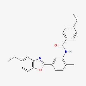 molecular formula C25H24N2O2 B11469897 4-ethyl-N-[5-(5-ethyl-1,3-benzoxazol-2-yl)-2-methylphenyl]benzamide 