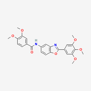 3,4-dimethoxy-N-[2-(3,4,5-trimethoxyphenyl)-1,3-benzoxazol-5-yl]benzamide