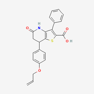 5-Oxo-3-phenyl-7-[4-(prop-2-en-1-yloxy)phenyl]-4,5,6,7-tetrahydrothieno[3,2-b]pyridine-2-carboxylic acid