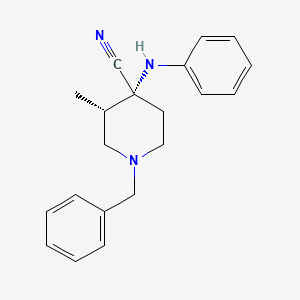 B1146994 trans-3-Methyl-4-(phenylamino)-1-(phenylmethyl)-4-piperidinecarbonitrile CAS No. 147292-25-9