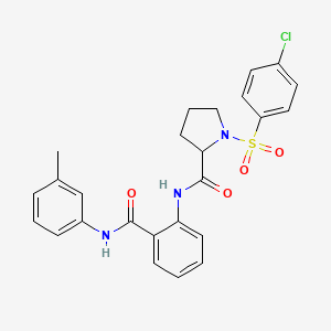 1-[(4-chlorophenyl)sulfonyl]-N-{2-[(3-methylphenyl)carbamoyl]phenyl}prolinamide