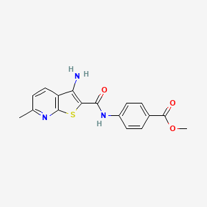 Benzoic acid, 4-[[(3-amino-6-methylthieno[2,3-b]pyridin-2-yl)carbonyl]amino]-, methyl ester