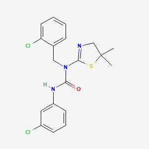 molecular formula C19H19Cl2N3OS B11469964 1-(2-Chlorobenzyl)-3-(3-chlorophenyl)-1-(5,5-dimethyl-4,5-dihydro-1,3-thiazol-2-yl)urea 