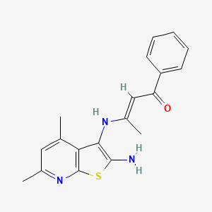 (2E)-3-({2-Amino-4,6-dimethylthieno[2,3-B]pyridin-3-YL}amino)-1-phenylbut-2-EN-1-one