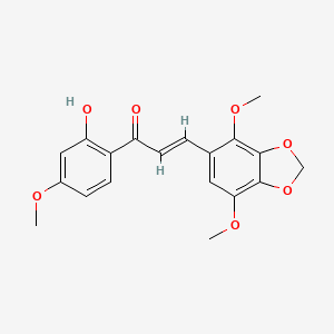 molecular formula C19H18O7 B11470010 (2E)-3-(4,7-dimethoxy-1,3-benzodioxol-5-yl)-1-(2-hydroxy-4-methoxyphenyl)prop-2-en-1-one 