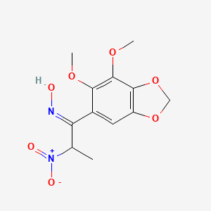 molecular formula C12H14N2O7 B11470015 (1E)-1-(6,7-dimethoxy-1,3-benzodioxol-5-yl)-N-hydroxy-2-nitropropan-1-imine 