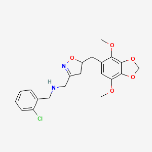 1-(2-chlorophenyl)-N-({5-[(4,7-dimethoxy-1,3-benzodioxol-5-yl)methyl]-4,5-dihydro-1,2-oxazol-3-yl}methyl)methanamine