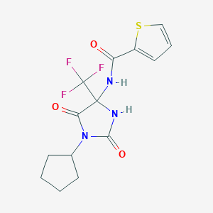 N-[1-cyclopentyl-2,5-dioxo-4-(trifluoromethyl)imidazolidin-4-yl]thiophene-2-carboxamide