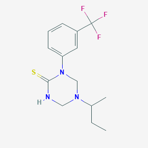 molecular formula C14H18F3N3S B11470064 5-(Butan-2-yl)-1-[3-(trifluoromethyl)phenyl]-1,3,5-triazinane-2-thione 