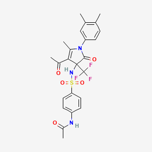 N-(4-{[4-acetyl-1-(3,4-dimethylphenyl)-5-methyl-2-oxo-3-(trifluoromethyl)-2,3-dihydro-1H-pyrrol-3-yl]sulfamoyl}phenyl)acetamide