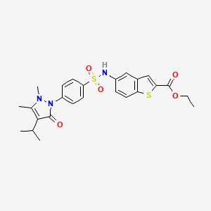 ethyl 5-({[4-(4-isopropyl-2,3-dimethyl-5-oxo-2,5-dihydro-1H-pyrazol-1-yl)phenyl]sulfonyl}amino)-1-benzothiophene-2-carboxylate