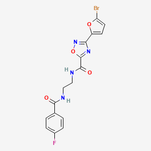 3-(5-bromofuran-2-yl)-N-(2-{[(4-fluorophenyl)carbonyl]amino}ethyl)-1,2,4-oxadiazole-5-carboxamide