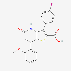 3-(4-Fluorophenyl)-7-(2-methoxyphenyl)-5-oxo-4,5,6,7-tetrahydrothieno[3,2-b]pyridine-2-carboxylic acid