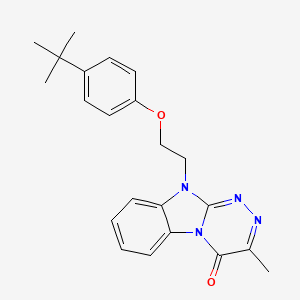 molecular formula C22H24N4O2 B11470122 10-[2-(4-tert-butylphenoxy)ethyl]-3-methyl[1,2,4]triazino[4,3-a]benzimidazol-4(10H)-one 