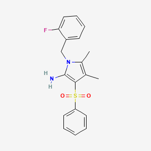 molecular formula C19H19FN2O2S B11470128 1-(2-fluorobenzyl)-4,5-dimethyl-3-(phenylsulfonyl)-1H-pyrrol-2-amine 