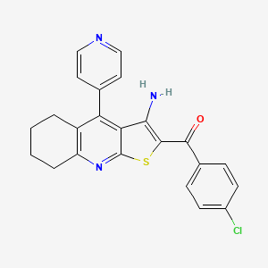 [3-Amino-4-(pyridin-4-yl)-5,6,7,8-tetrahydrothieno[2,3-b]quinolin-2-yl](4-chlorophenyl)methanone