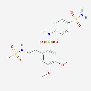 molecular formula C17H23N3O8S3 B11470136 4,5-dimethoxy-2-{2-[(methylsulfonyl)amino]ethyl}-N-(4-sulfamoylphenyl)benzenesulfonamide 