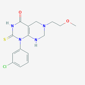 1-(3-chlorophenyl)-6-(2-methoxyethyl)-2-sulfanyl-5,6,7,8-tetrahydropyrimido[4,5-d]pyrimidin-4(1H)-one