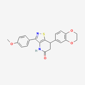 7-(2,3-dihydro-1,4-benzodioxin-6-yl)-3-(4-methoxyphenyl)-6,7-dihydro[1,2]thiazolo[4,5-b]pyridin-5(4H)-one