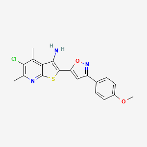 5-Chloro-2-[3-(4-methoxyphenyl)-1,2-oxazol-5-yl]-4,6-dimethylthieno[2,3-b]pyridin-3-amine