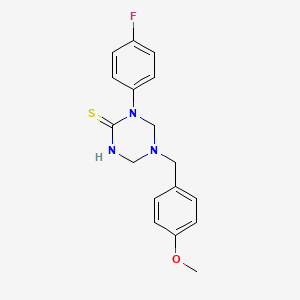 1,3,5-Triazine-2(1H)-thione, 1-(4-fluorophenyl)tetrahydro-5-[(4-methoxyphenyl)methyl]-