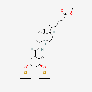 molecular formula C₃₈H₆₈O₄Si₂ B1147022 26,27-二脱甲基-1,3-(叔丁基二甲基甲硅烷基)(5Z)-骨化三醇24-羧酸甲酯 CAS No. 145372-43-6
