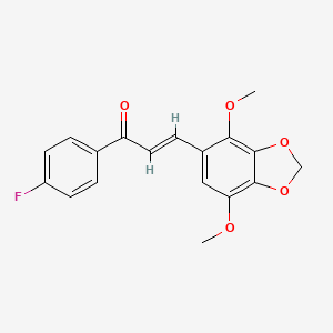 molecular formula C18H15FO5 B11470220 (2E)-3-(4,7-dimethoxy-1,3-benzodioxol-5-yl)-1-(4-fluorophenyl)prop-2-en-1-one 