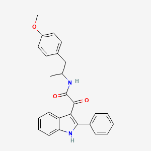 N-[1-(4-methoxyphenyl)propan-2-yl]-2-oxo-2-(2-phenyl-1H-indol-3-yl)acetamide