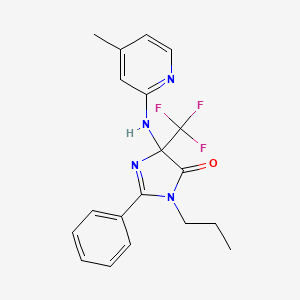 molecular formula C19H19F3N4O B11470228 5-[(4-methylpyridin-2-yl)amino]-2-phenyl-3-propyl-5-(trifluoromethyl)-3,5-dihydro-4H-imidazol-4-one 