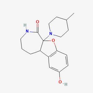 1H-Benzofuro[2,3-c]azepin-1-one, 2,3,4,5,5a,10a-hexahydro-7-hydroxy-10a-(4-methyl-1-piperidinyl)-