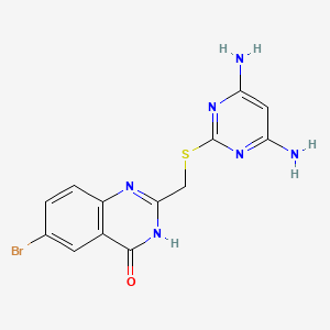 molecular formula C13H11BrN6OS B11470230 6-bromo-2-{[(4,6-diaminopyrimidin-2-yl)sulfanyl]methyl}quinazolin-4(3H)-one 