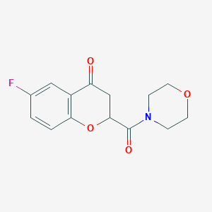 molecular formula C14H14FNO4 B11470236 6-fluoro-2-(morpholin-4-ylcarbonyl)-2,3-dihydro-4H-chromen-4-one 