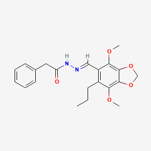 N'-[(E)-(4,7-dimethoxy-6-propyl-1,3-benzodioxol-5-yl)methylidene]-2-phenylacetohydrazide