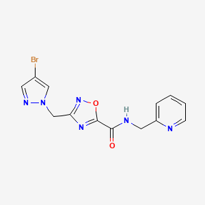 3-[(4-bromo-1H-pyrazol-1-yl)methyl]-N-(pyridin-2-ylmethyl)-1,2,4-oxadiazole-5-carboxamide