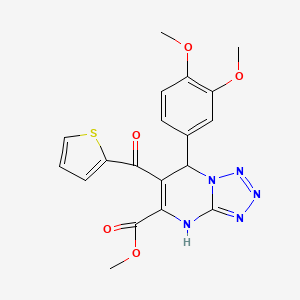 molecular formula C19H17N5O5S B11470266 Methyl 7-(3,4-dimethoxyphenyl)-6-(thiophen-2-ylcarbonyl)-4,7-dihydrotetrazolo[1,5-a]pyrimidine-5-carboxylate 