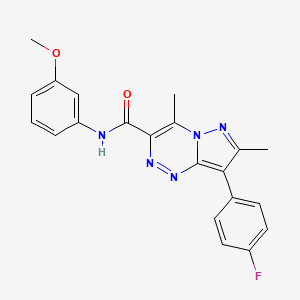 molecular formula C21H18FN5O2 B11470300 8-(4-fluorophenyl)-N-(3-methoxyphenyl)-4,7-dimethylpyrazolo[5,1-c][1,2,4]triazine-3-carboxamide 