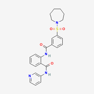 molecular formula C25H26N4O4S B11470311 2-({[3-(azepan-1-ylsulfonyl)phenyl]carbonyl}amino)-N-(pyridin-3-yl)benzamide 