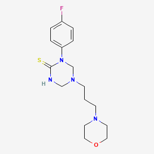 molecular formula C16H23FN4OS B11470318 1-(4-Fluorophenyl)-5-[3-(morpholin-4-yl)propyl]-1,3,5-triazinane-2-thione 